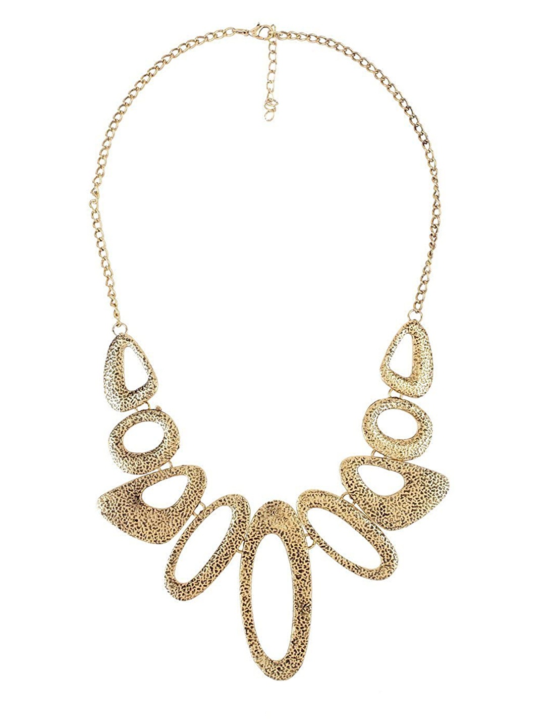 

The Pari Women Silver-Toned & Gold-Toned Designer Metallic Embossed Necklace