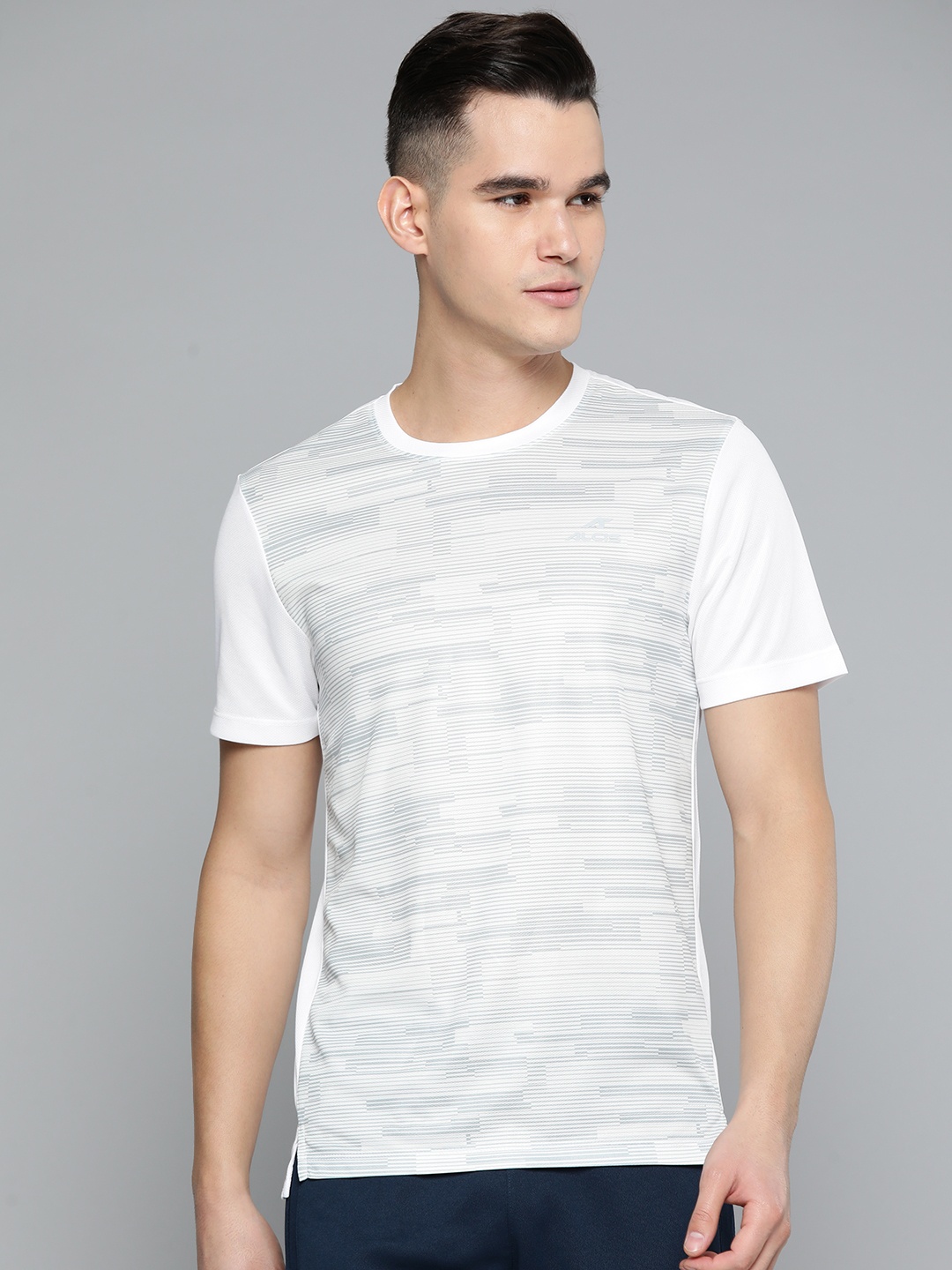 

Alcis Men Printed Slim Fit Sports T-shirt, White