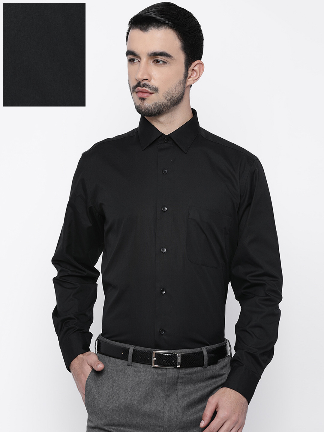 

Arrow Men Black Regular Fit Solid Formal Shirt