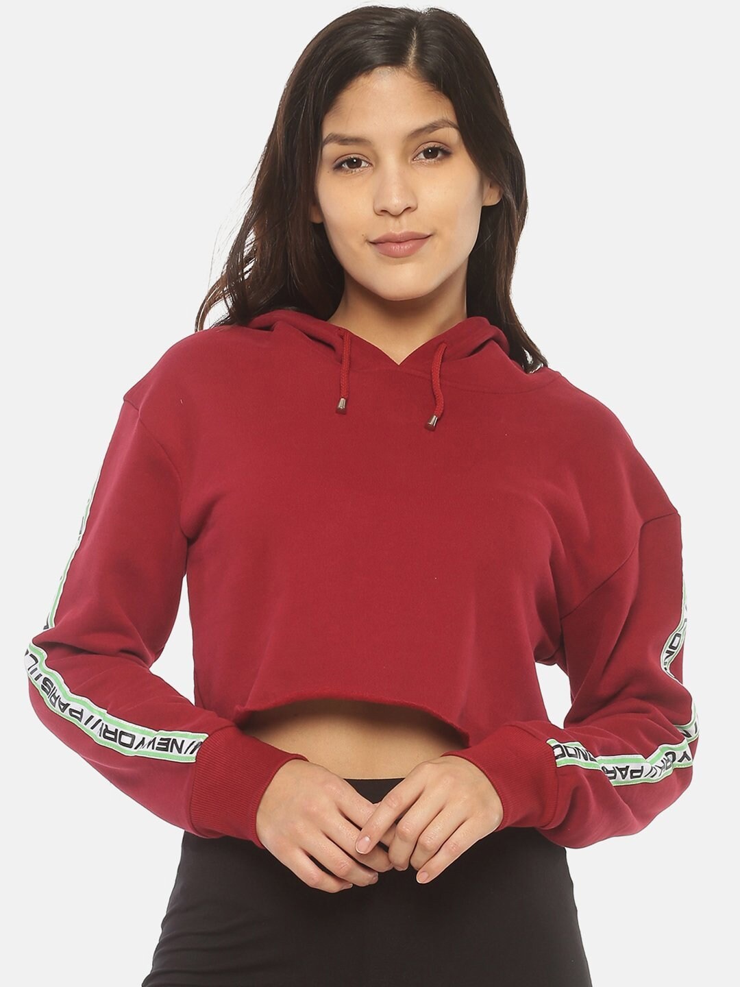 

HERE&NOW Women Maroon Crop Sweater Vest