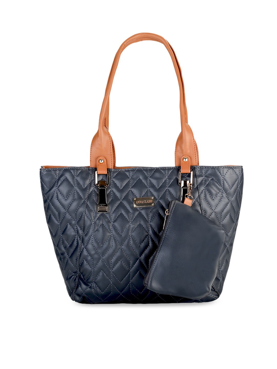 

Anna Claire Women Grey Structured Shoulder Bag with Quilted