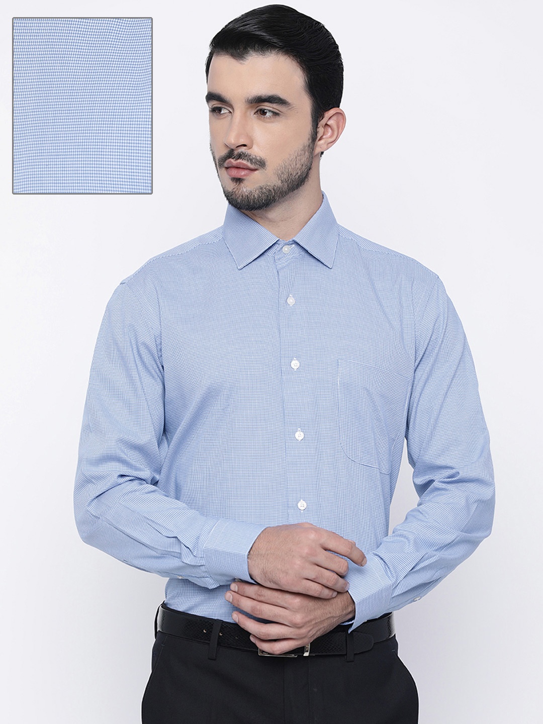 

Arrow Men Blue & White Regular Fit Checked Formal Shirt