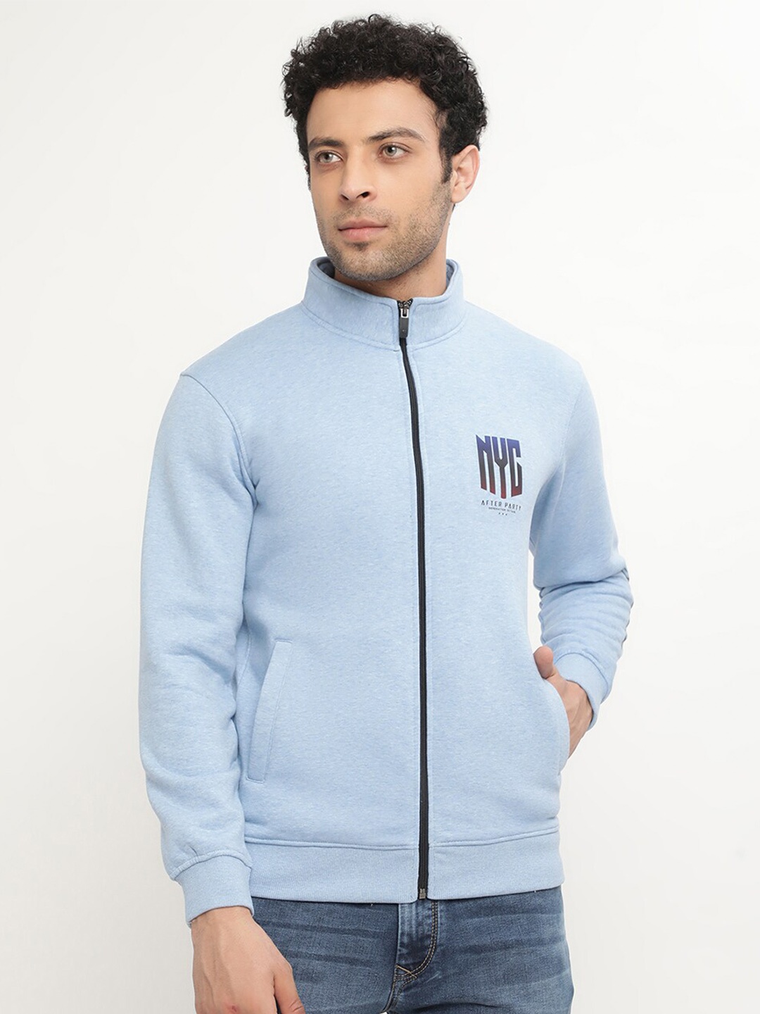 

Octave Men Blue Fleece Sweatshirt