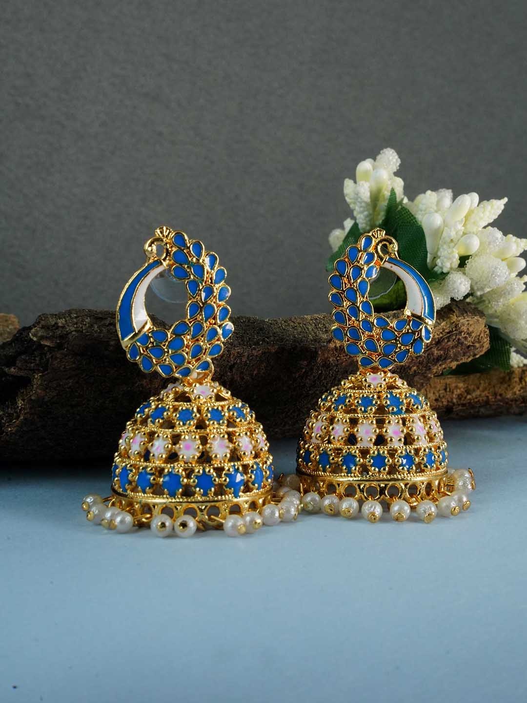 

GRIIHAM Multicoloured Oxidised Contemporary Jhumkas Earrings, Multi