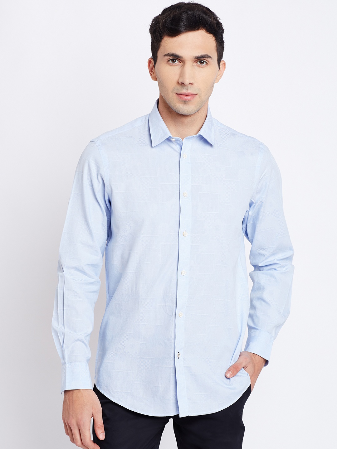 

Arrow Sport Men Blue Slim Fit Self-Design Casual Shirt