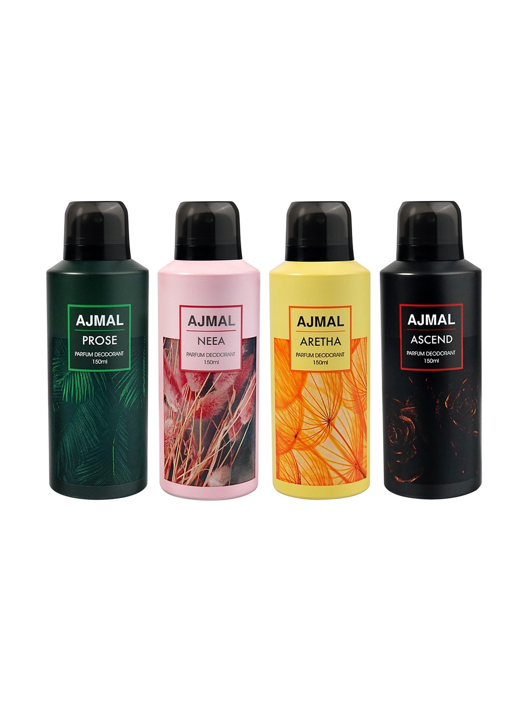

Ajmal Set Of 4 Prose Neea Aretha Ascent Perfume Deodorant 600ml, Green