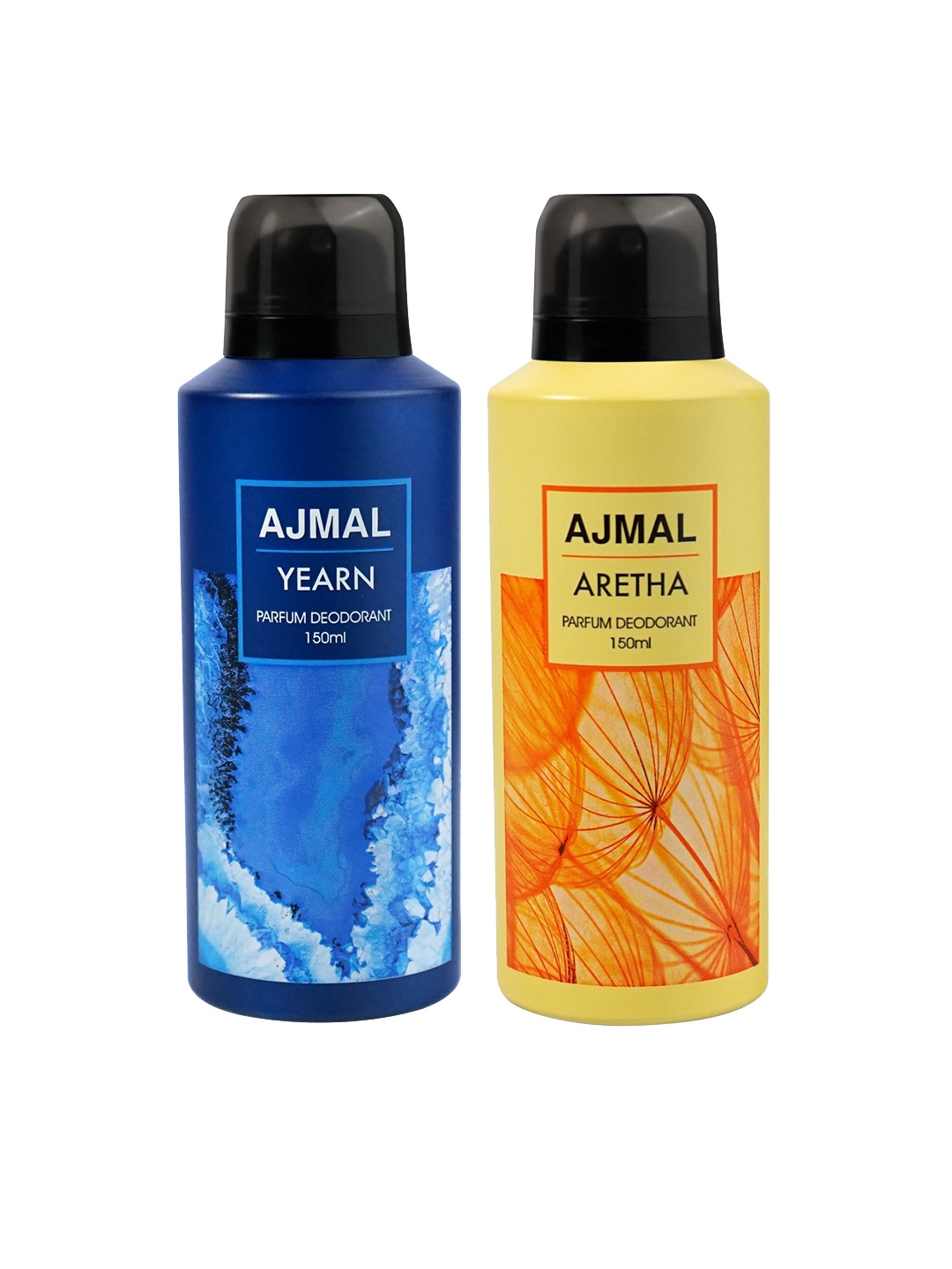 

Ajmal Set of 2 Aretha & Yearn Long Lasting Perfume Deodorant - 150 ml each, Yellow