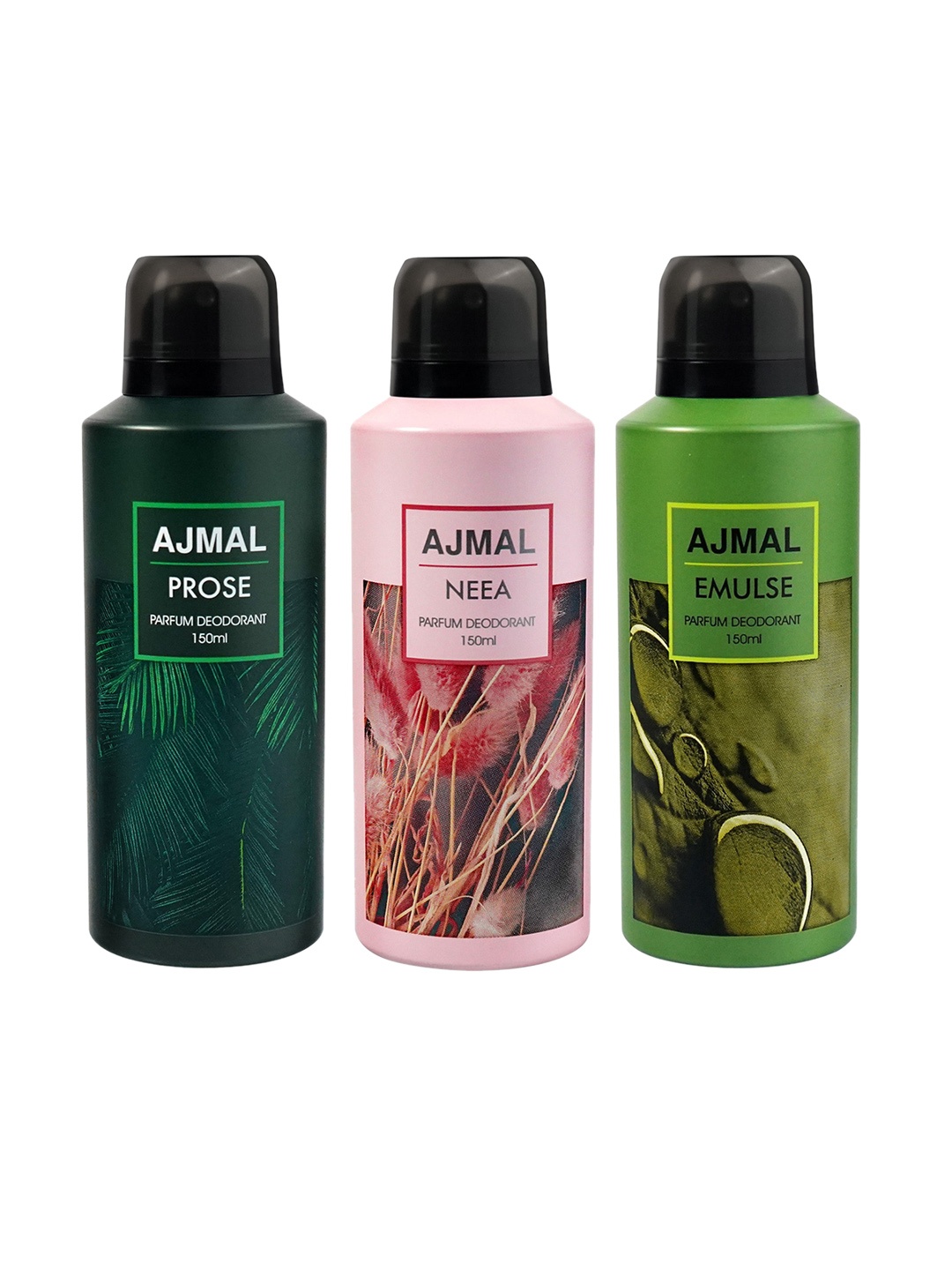 

Ajmal Set of 3 Neea + Prose + Emulse Long Lasting Perfume Deodorant - 150 ml each, Pink