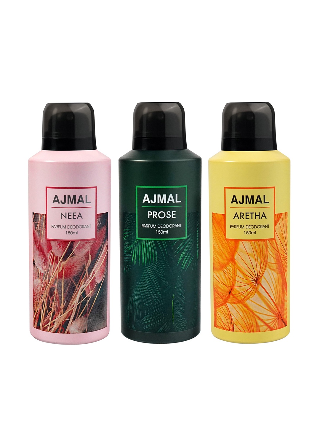 

Ajmal Set of 3 Neea + Prose + Aretha Long Lasting Perfume Deodorant - 150 ml each, Rose