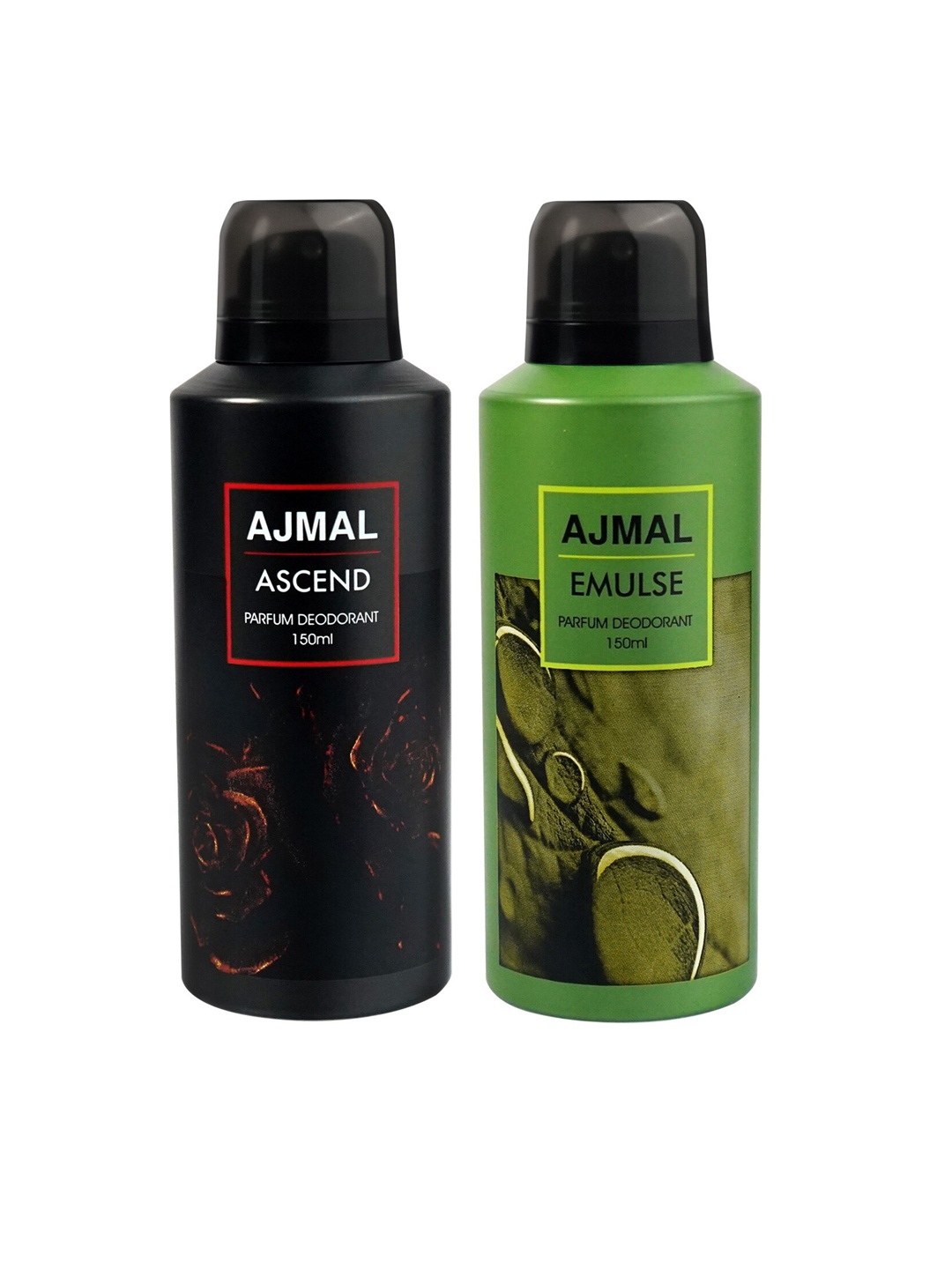 

Ajmal Set of 2 Ascend & Emulse Long Lasting Perfume Deodorant - 150 ml each, Black