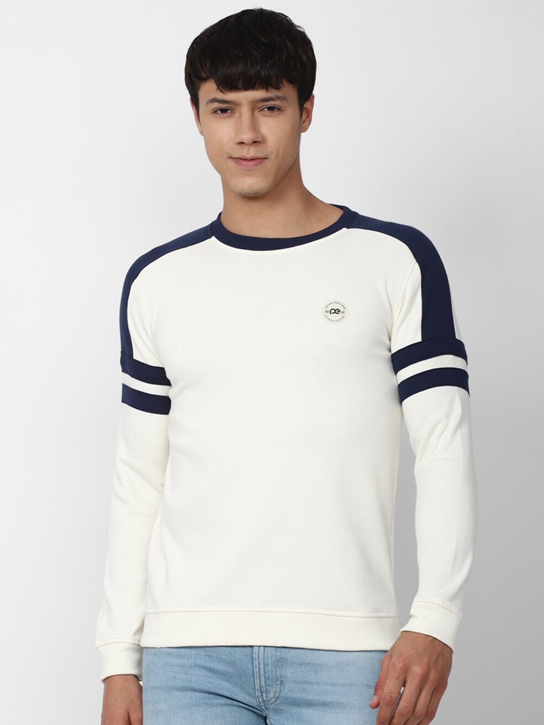 

Peter England Casuals Men White Solid Sweatshirt