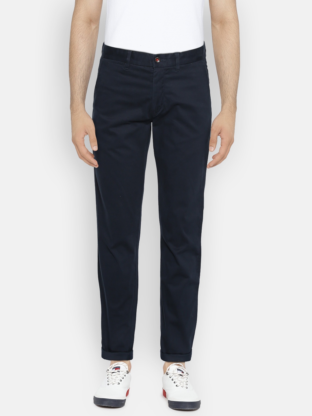 

Arrow Sport Men Navy Blue Chrysler Fit Solid Chinos