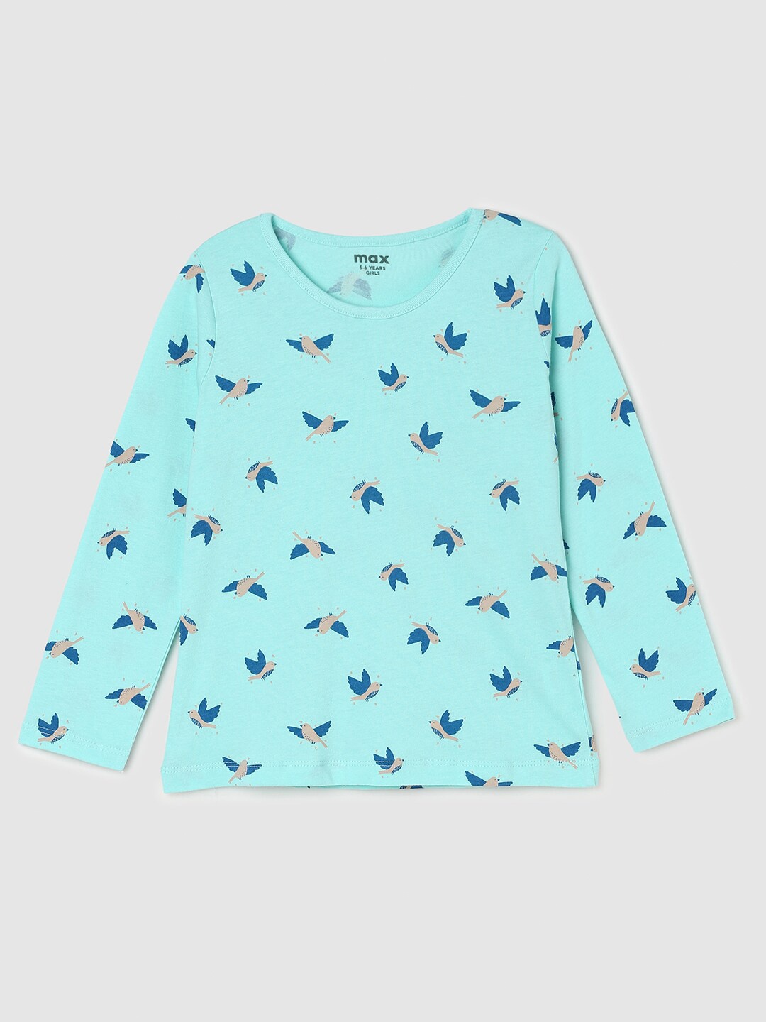 

max Girls Blue Printed T-shirt