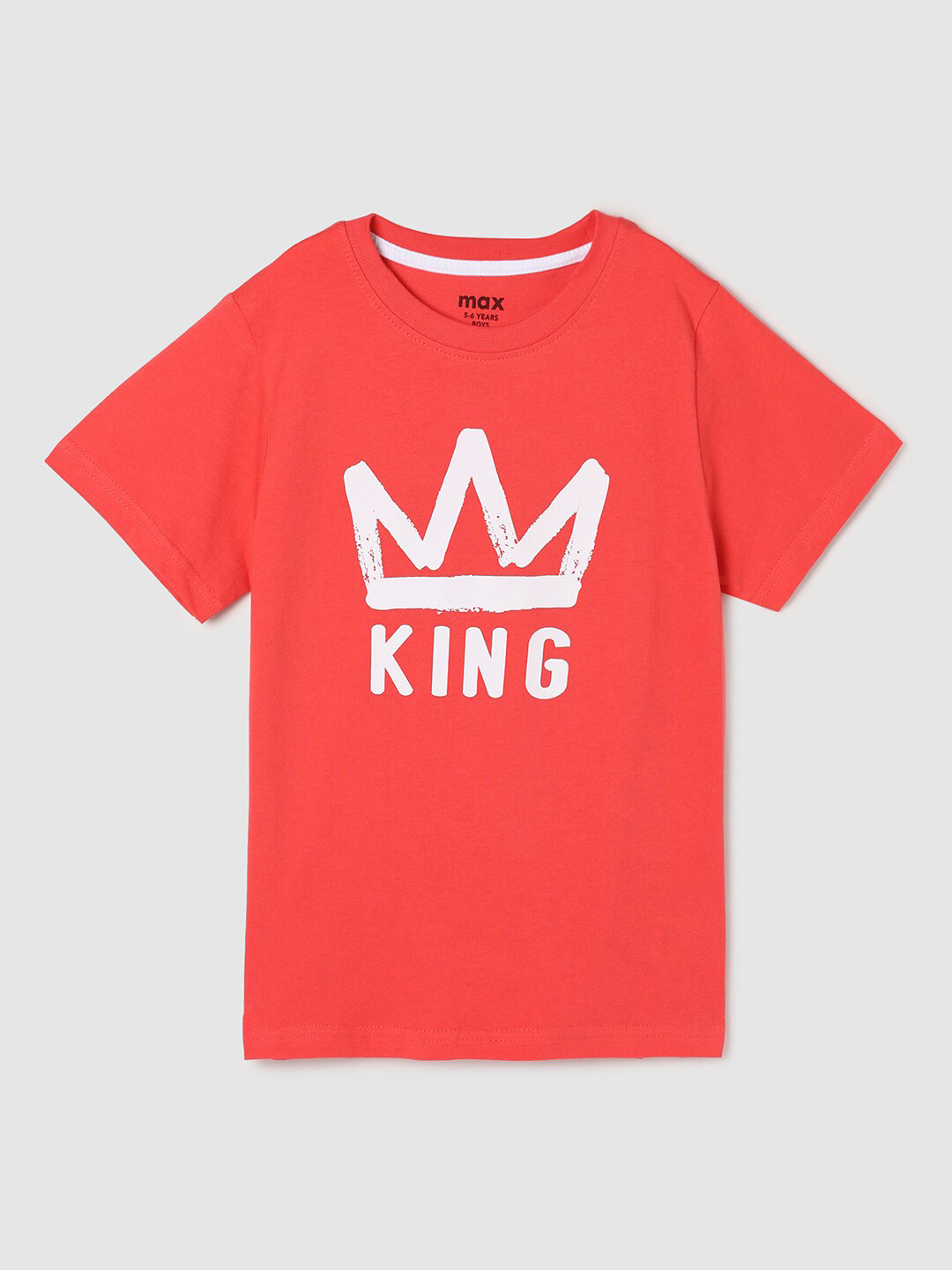 

max Boys Coral Printed Applique Cotton T-shirt