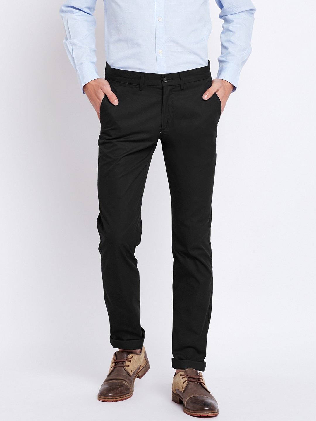 

Arrow Sport Men Black Chrysler Fit Solid Smart Casual Trousers