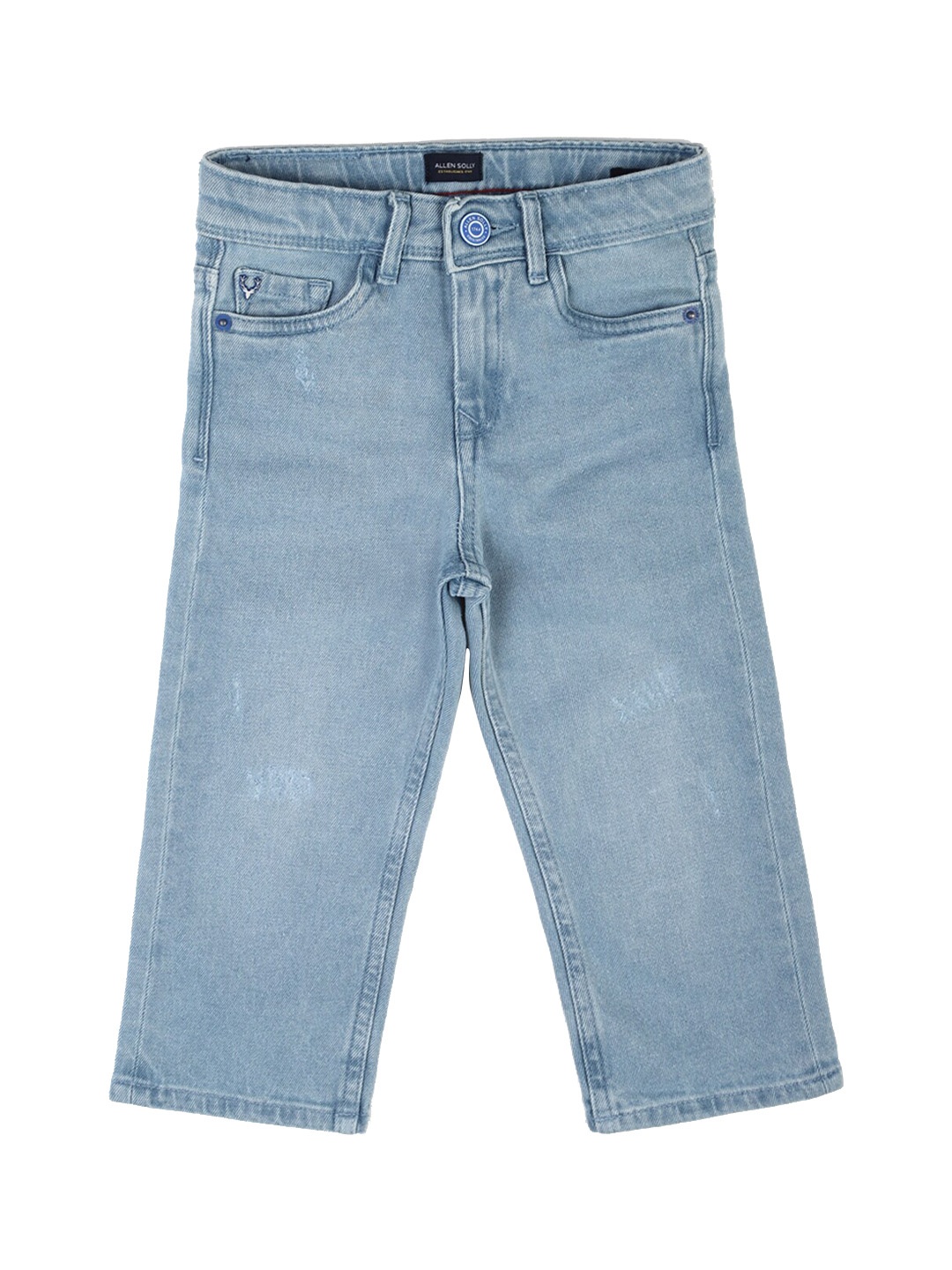 

Allen Solly Junior Boys Blue Low Distress Light Fade Pure Cotton Jeans