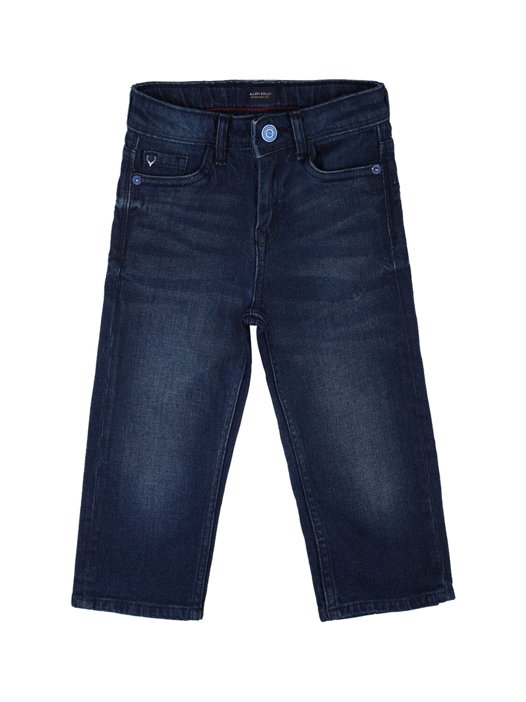 

Allen Solly Junior Boys Navy Blue Light Fade Pure Cotton Jeans