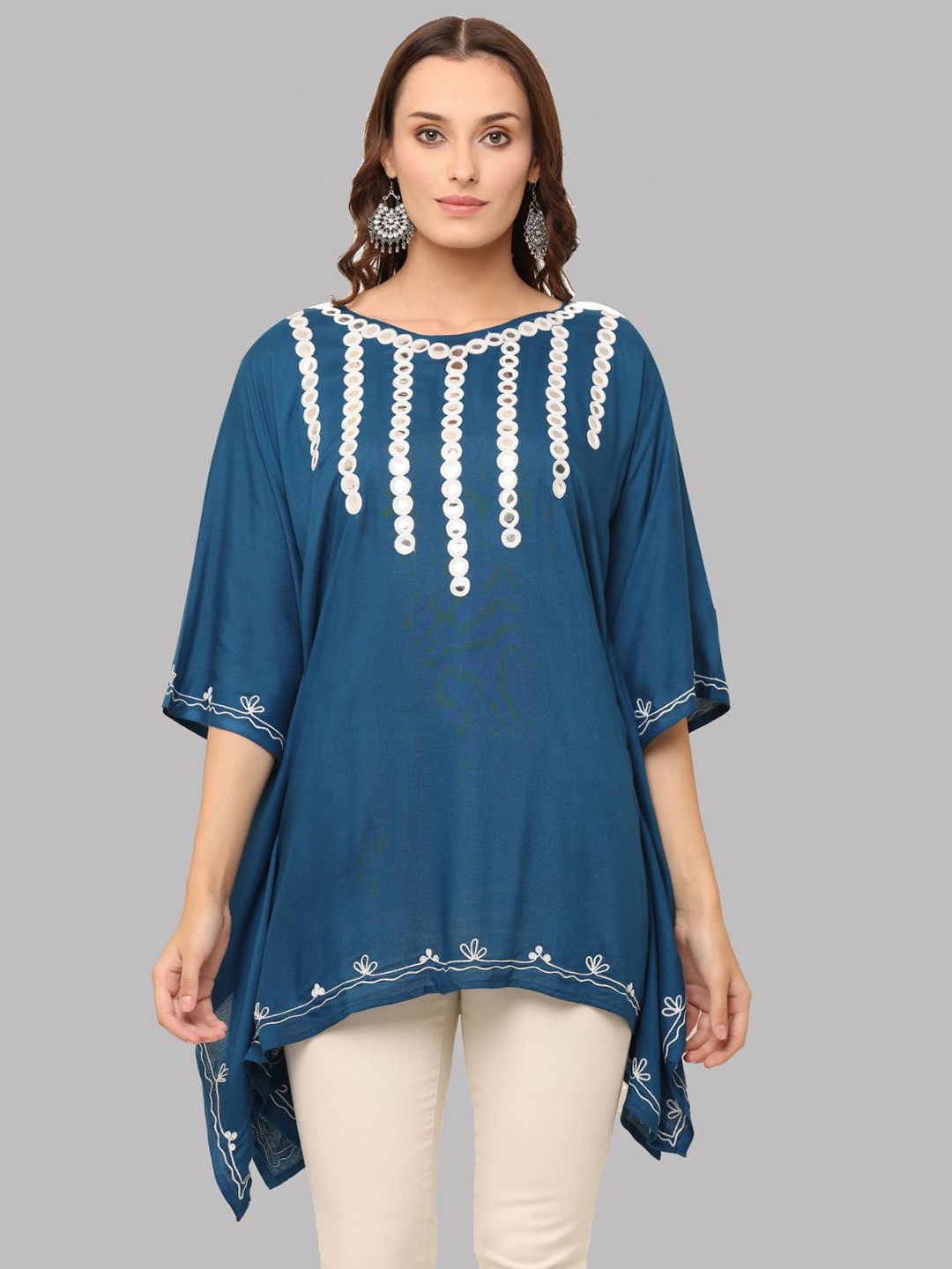 

SAAKAA Women Teal Blue Kaftan Top