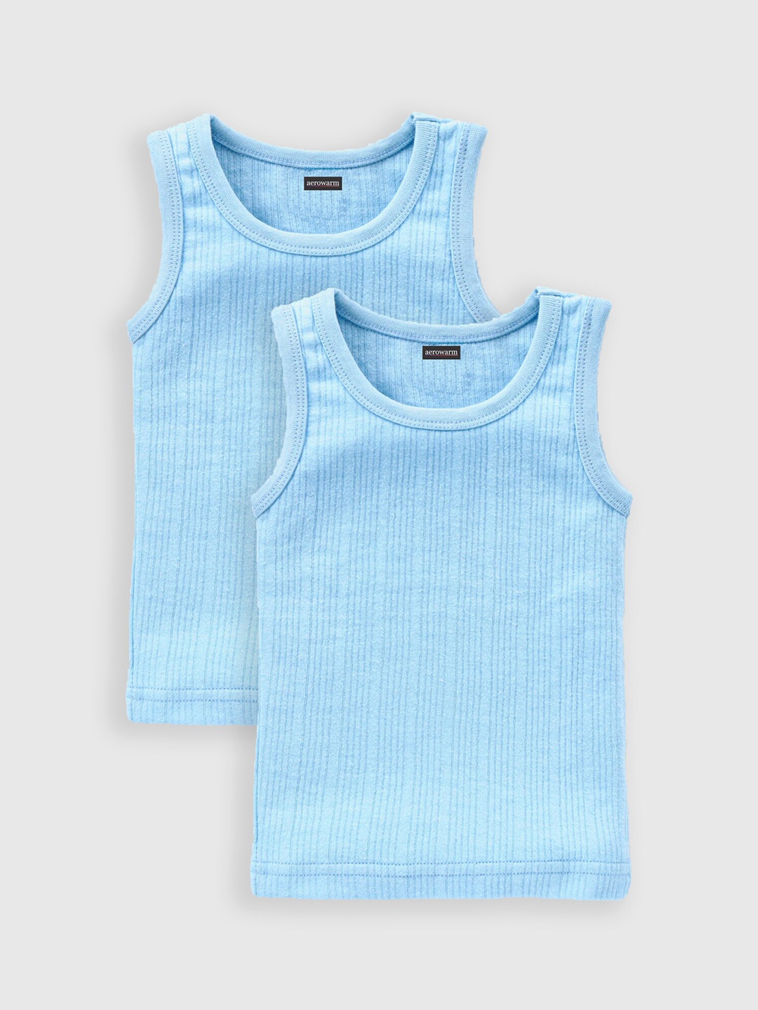 

Aerowarm Infants Pack Of 2 Blue Self Striped Thermal Tops