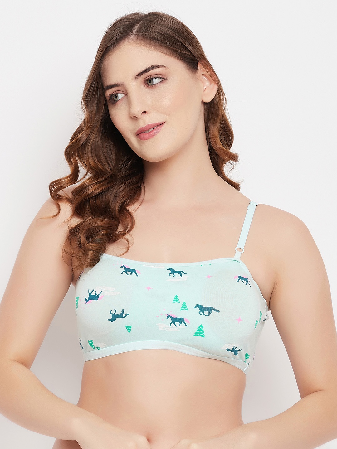 

Clovia Women Sea Green Cotton Lightly Padded Bra
