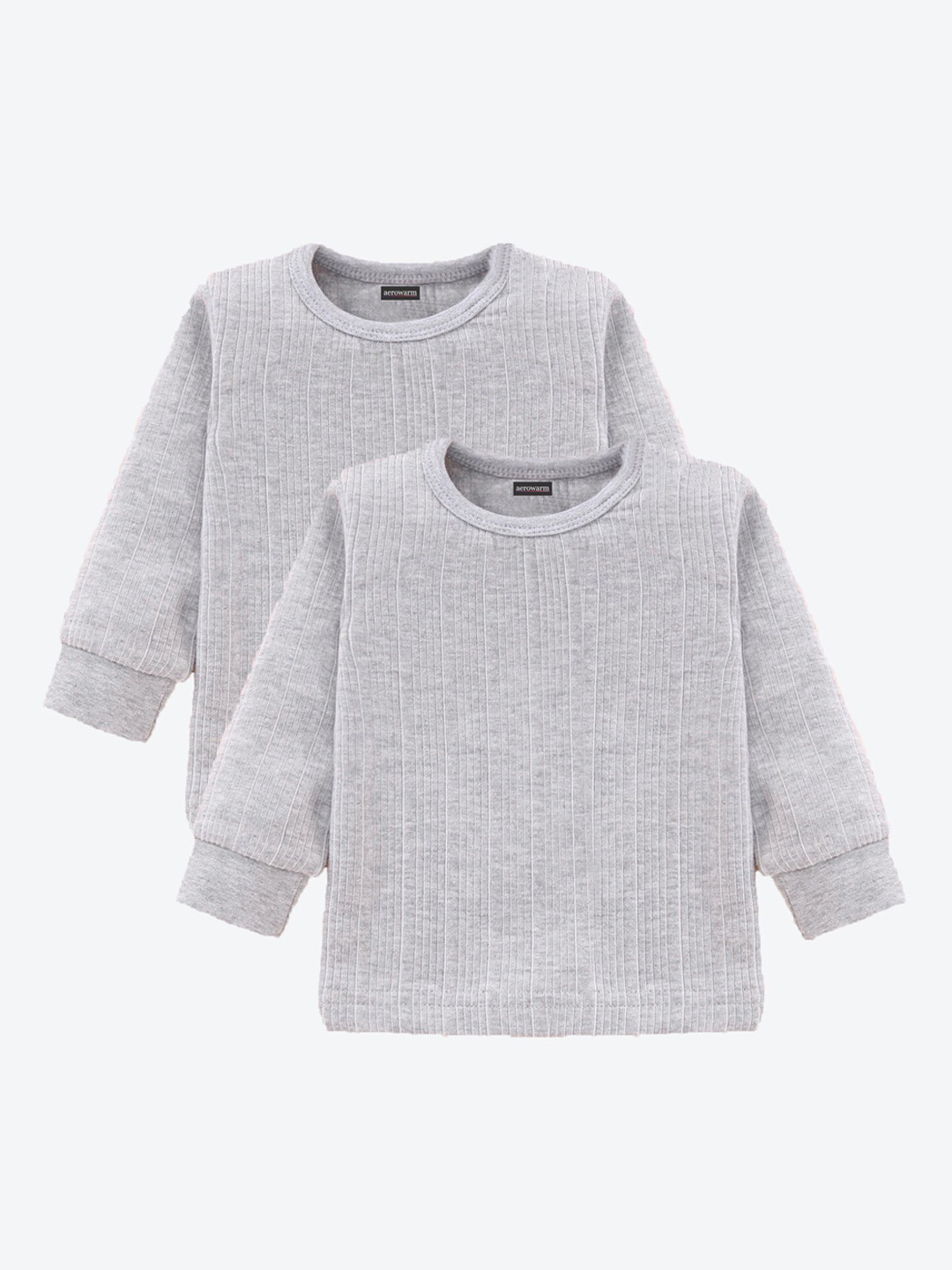 

Aerowarm Infants Pack Of 2 Grey Self Striped Thermal Tops