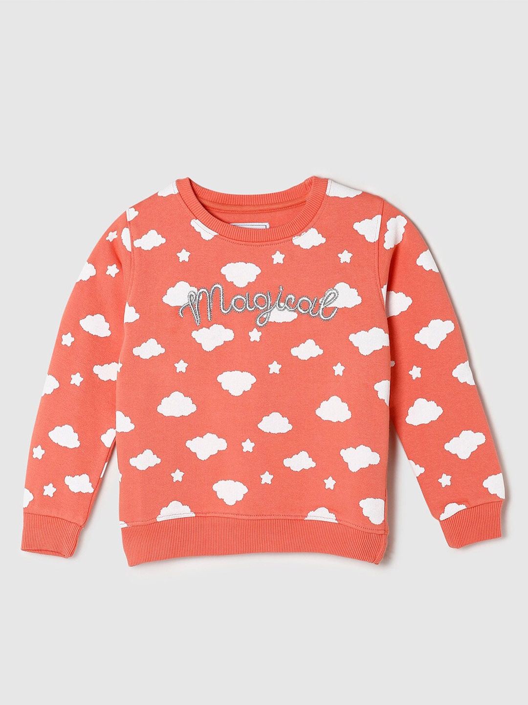 

max Girls Printed Sweatshirt, Orange