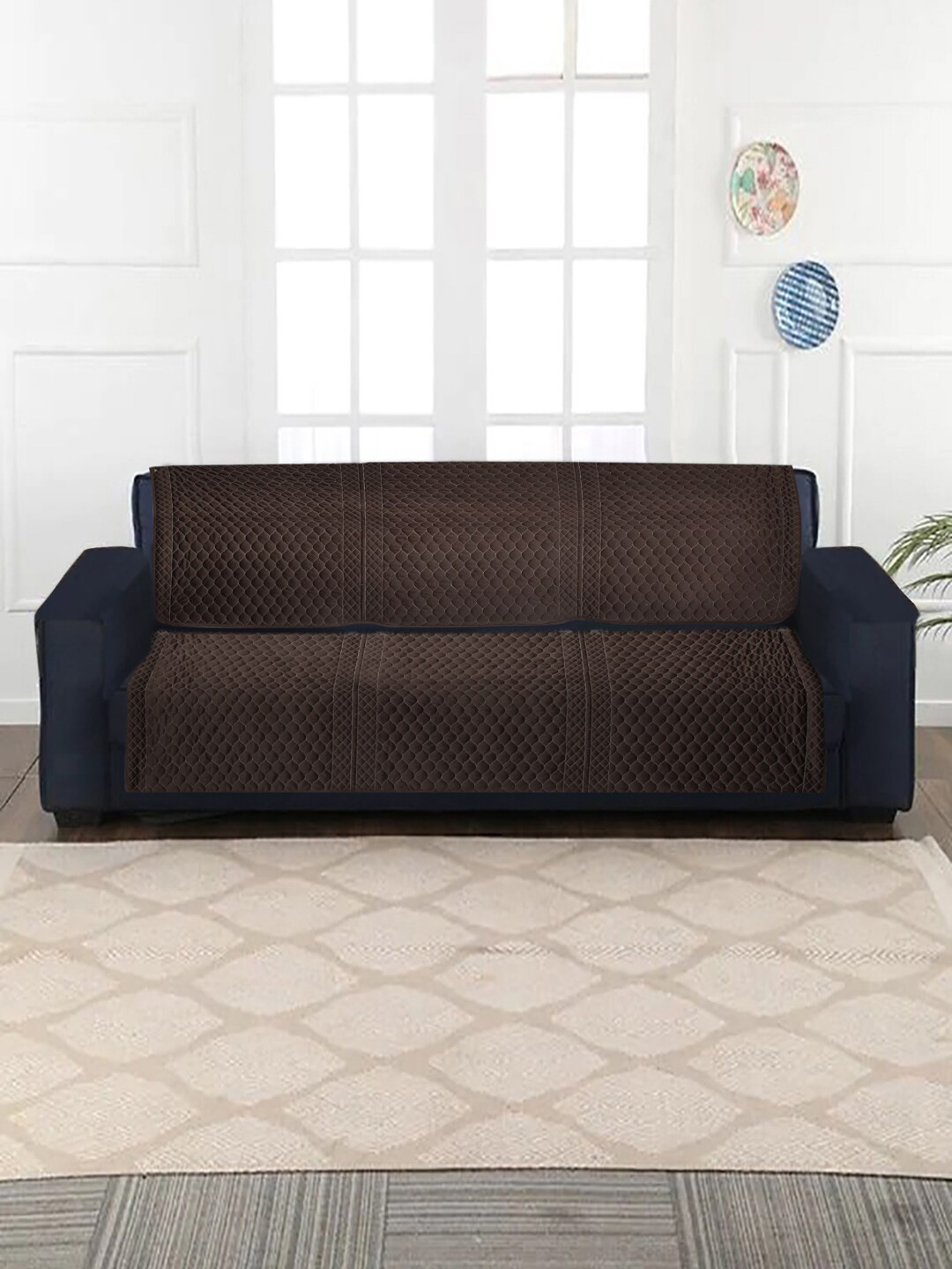 

MULTITEX Set Of 10 Brown Quilted 5 Seater Sofa Covers