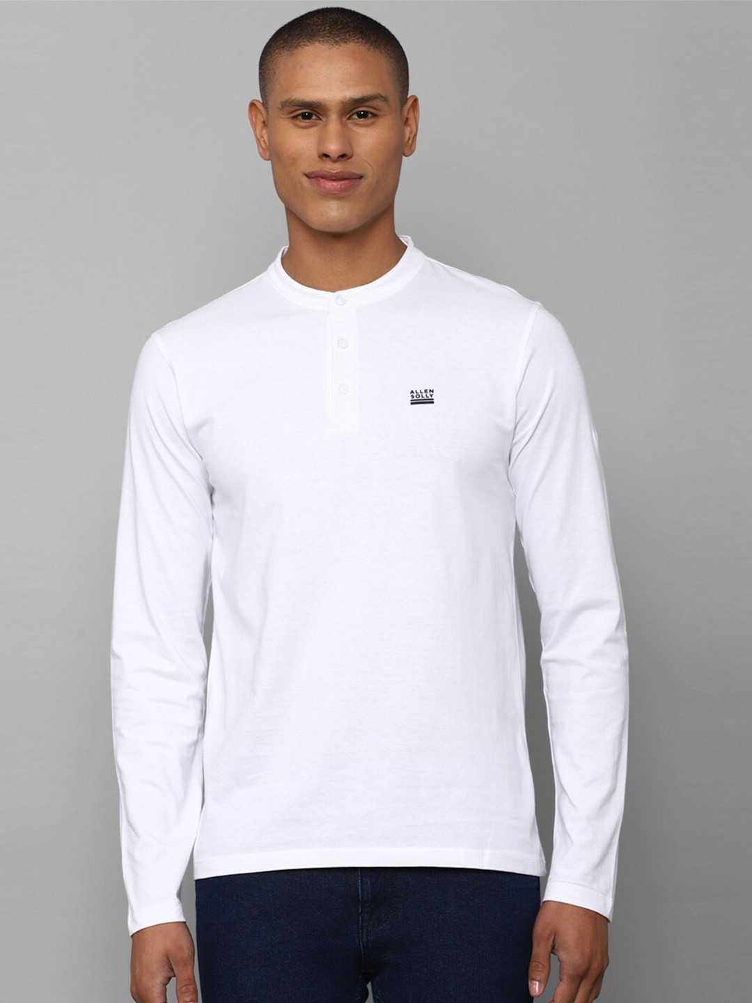 

Allen Solly Henley Neck Slim Fit Cotton T-shirt, White