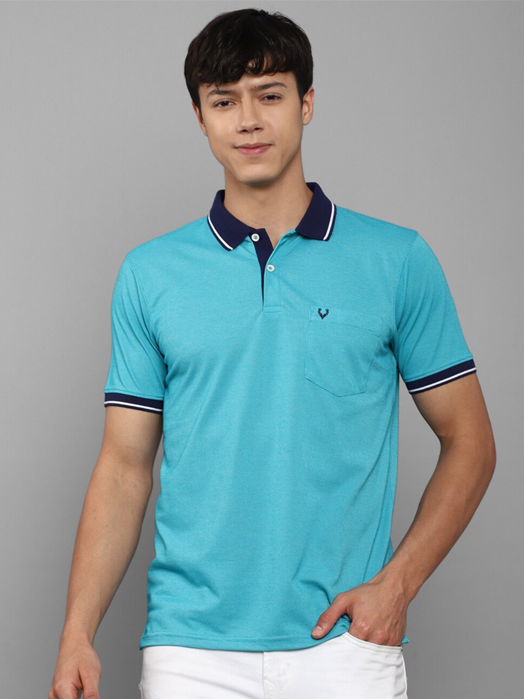 

Allen Solly Polo Collar Cotton T-shirt, Blue