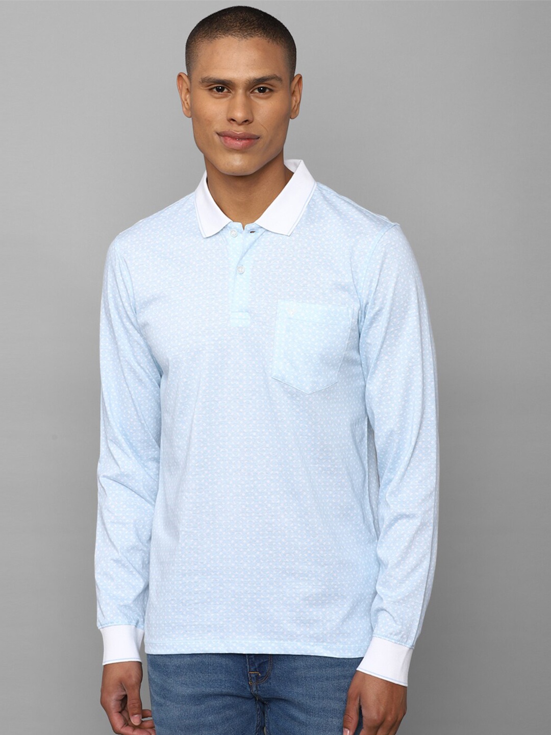 

Allen Solly Printed Polo Collar Cotton T-shirt, Blue