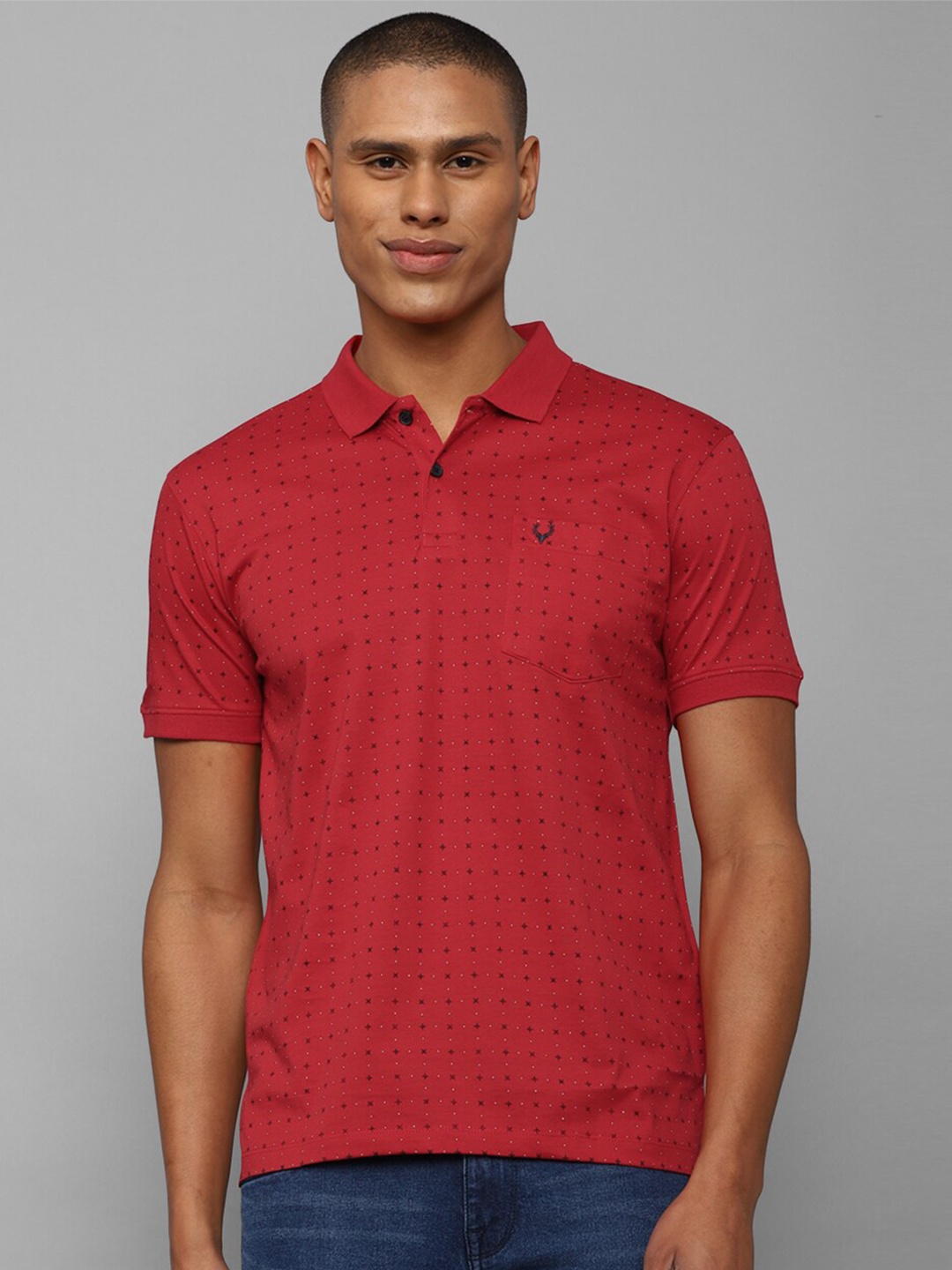 

Allen Solly Printed Polo Collar Cotton T-shirt, Red