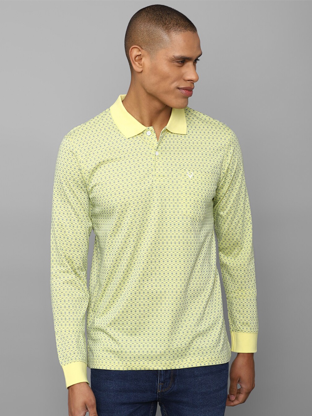 

Allen Solly Printed Polo Collar Cotton T-shirt, Yellow