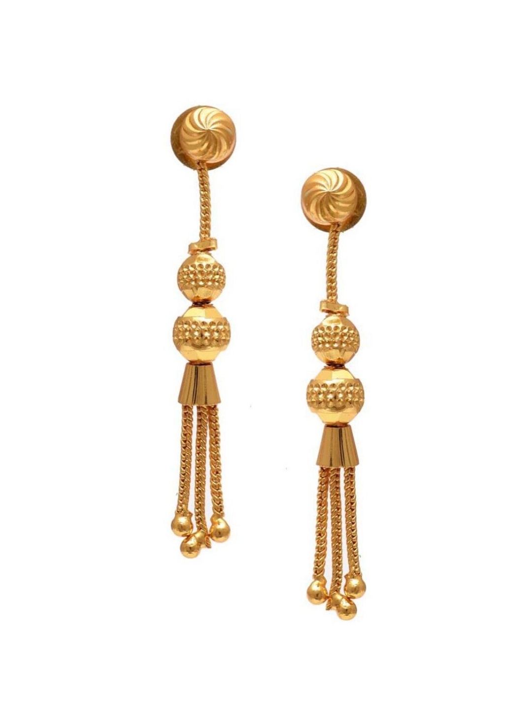 

Jewar Mandi Gold-Toned Circular Drop Earrings