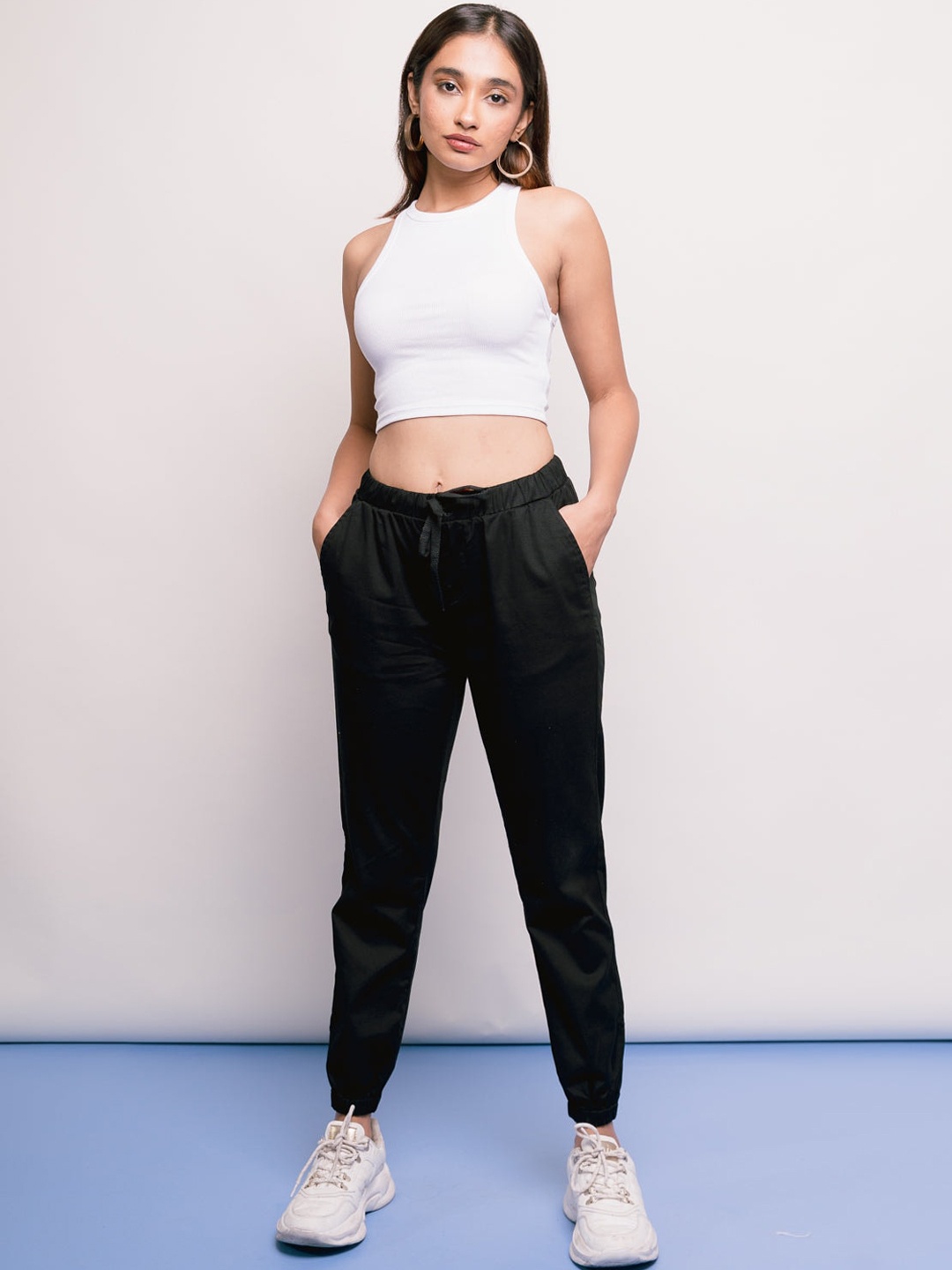 

FREAKINS Women Black Jogger High-Rise Jeans