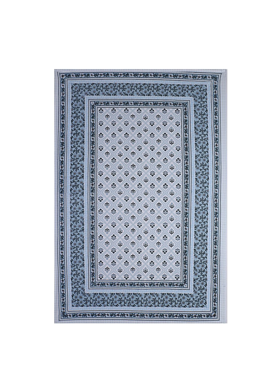 

INDHOME LIFE Pack of 6 Teal Blue Jaipuri Printed Diwan Set