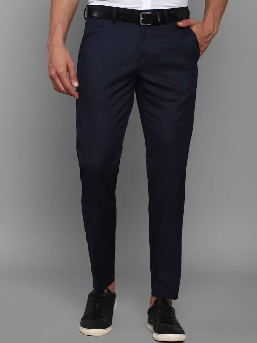 

Allen Solly Men Navy Blue Slim Fit Trousers