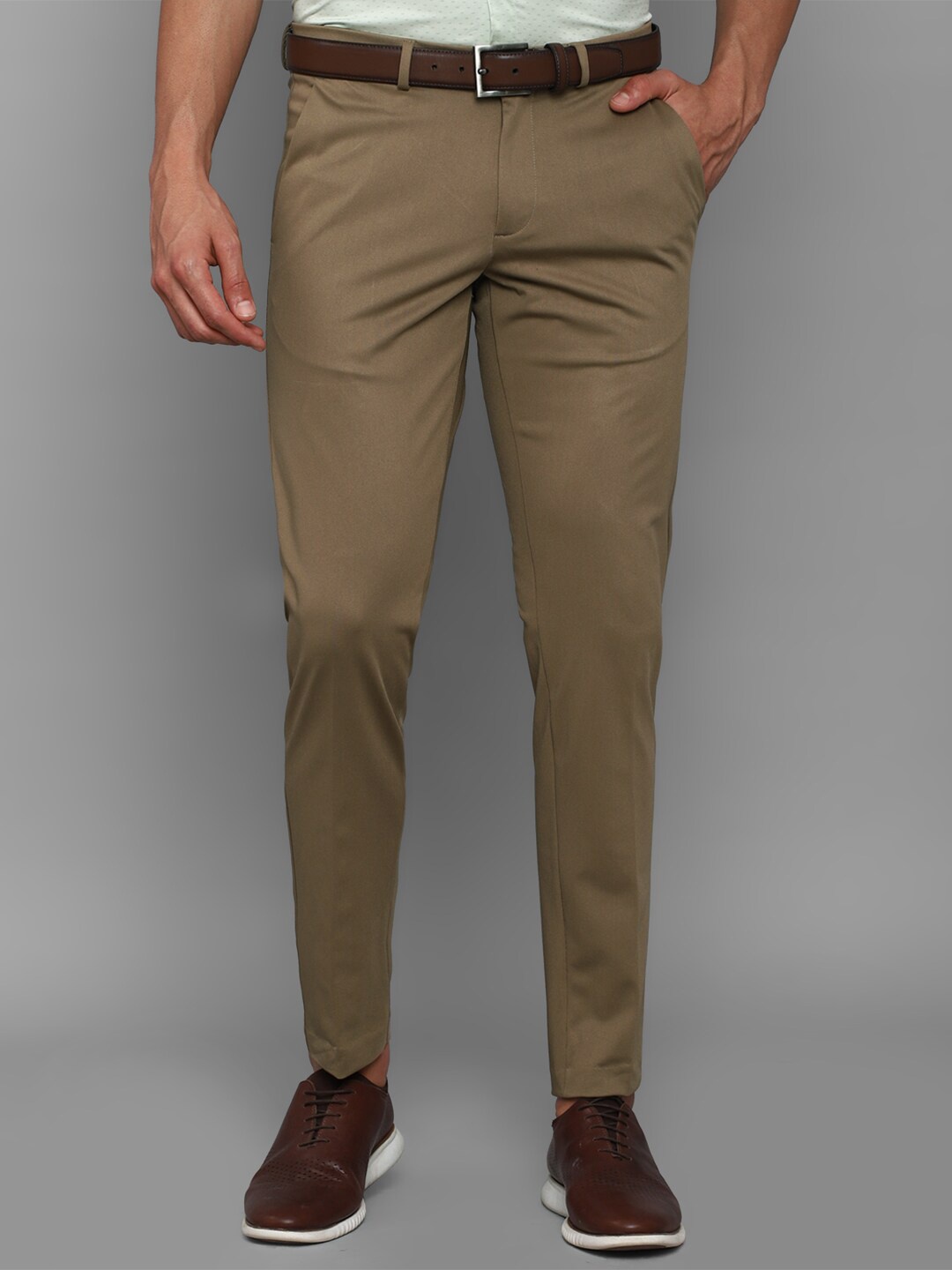 

Allen Solly Men Slim Fit Trousers, Olive