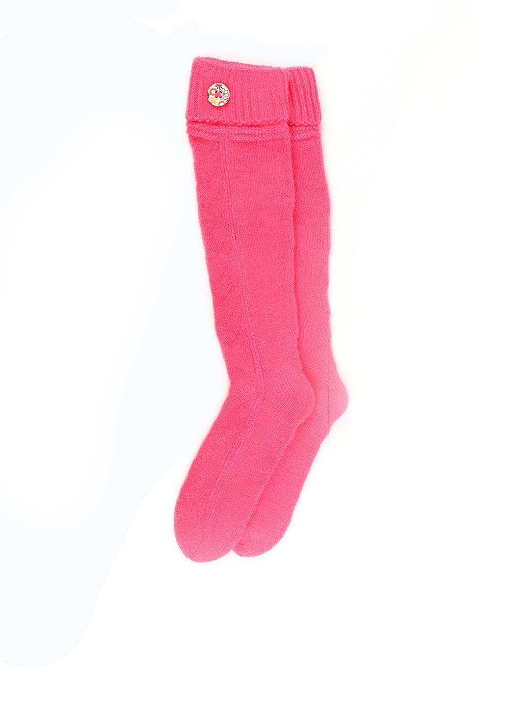 

Bharatasya Girls Pink Solid Knee Length Socks