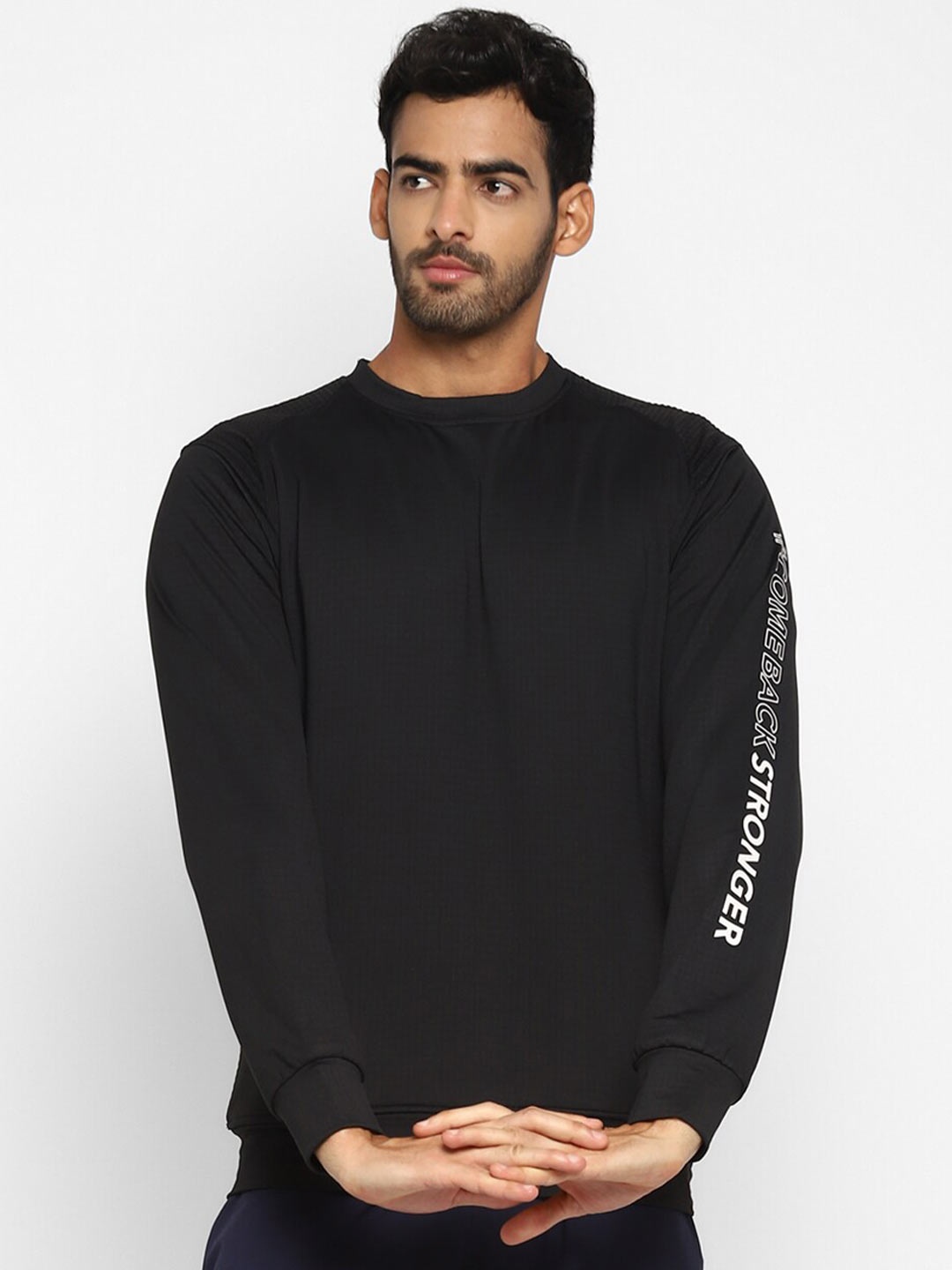 

NIVIA Round Neck Pullover Sweatshirt, Black