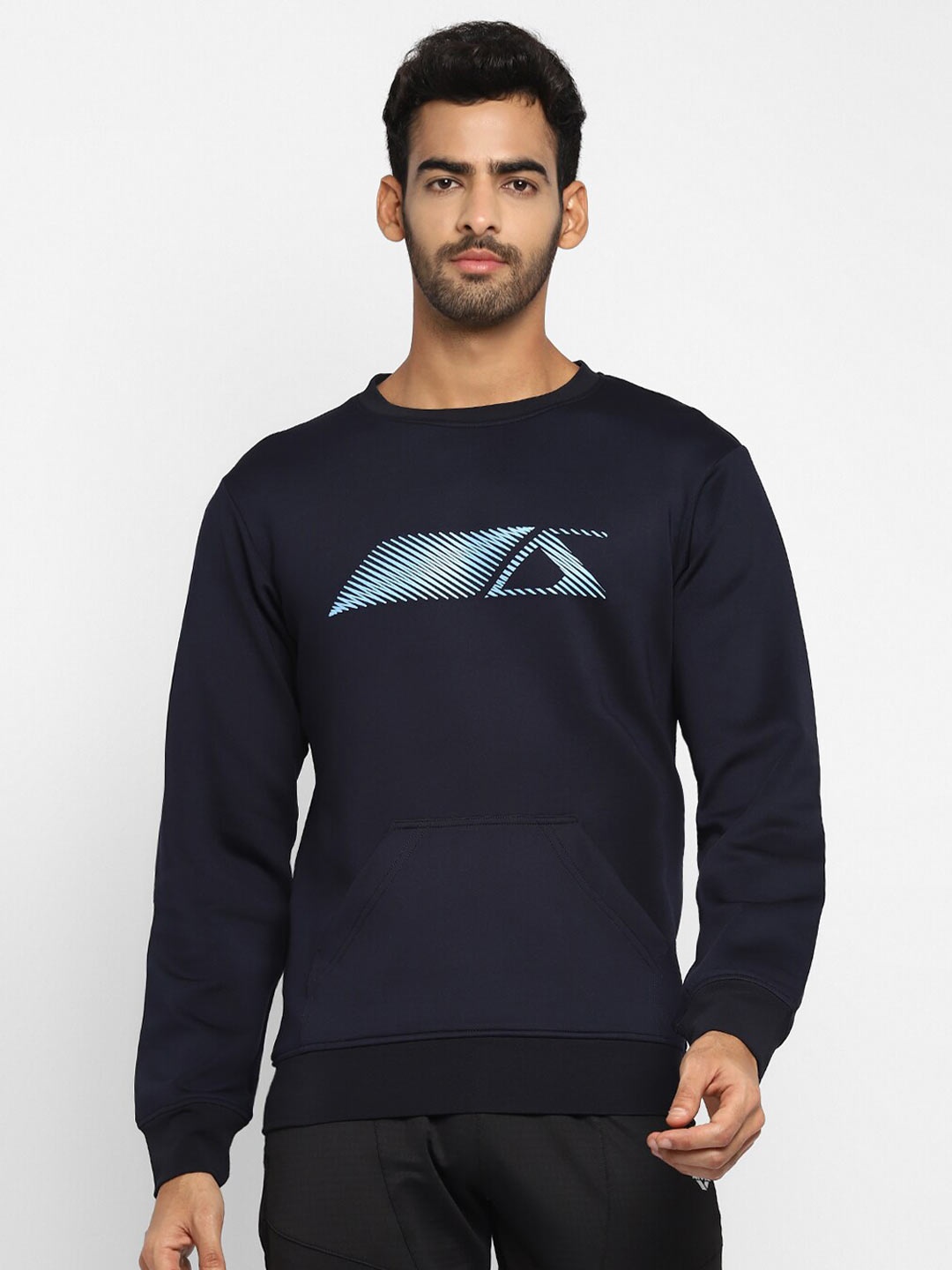 

NIVIA Men Navy Blue Printed Dry Fit Sweatshirt