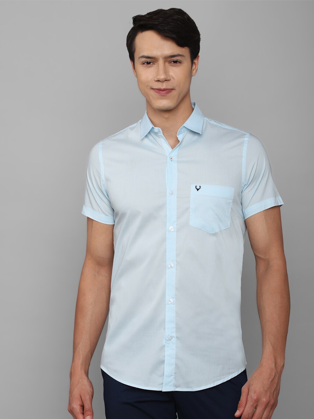 

Allen Solly Men Blue Cotton Slim Fit Casual Shirt