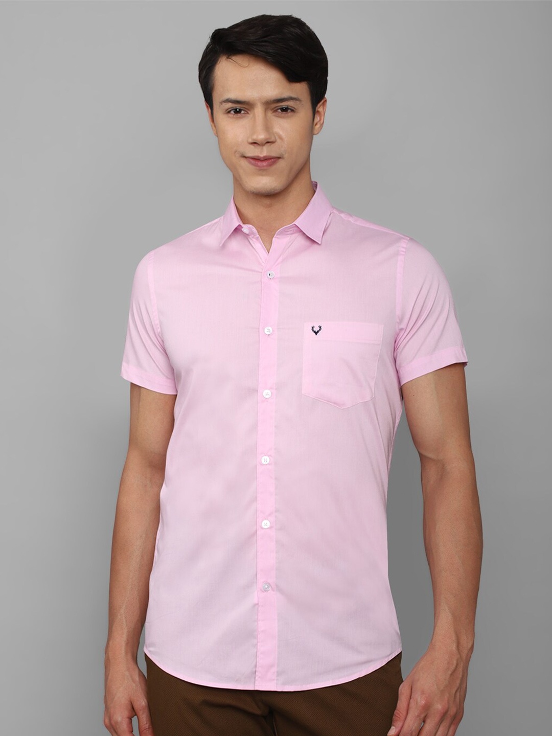 

Allen Solly Men Pink Cotton Slim Fit Casual Shirt