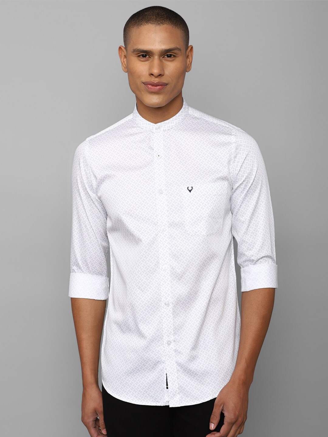 

Allen Solly Men White Slim Fit Printed Pure Cotton Casual Shirt