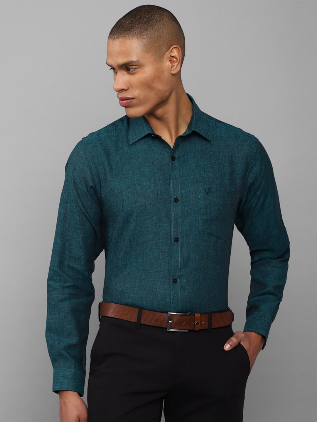 

Allen Solly Men Slim Fit Formal Shirt, Teal