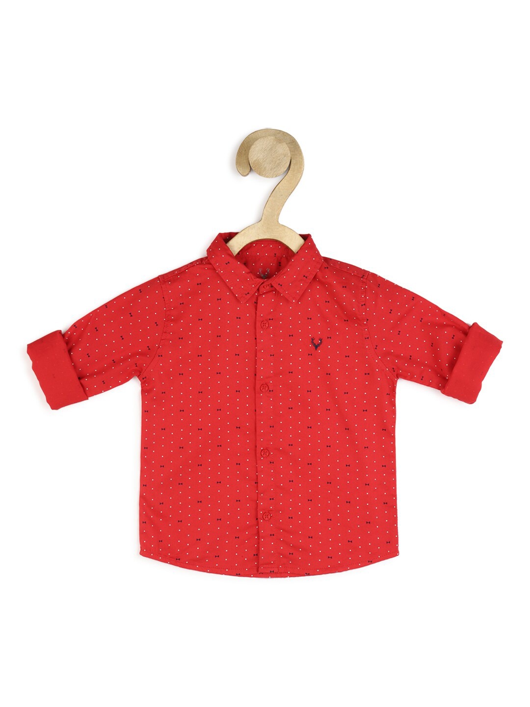 

Allen Solly Junior Boys Red Printed Pure Cotton Casual Shirt