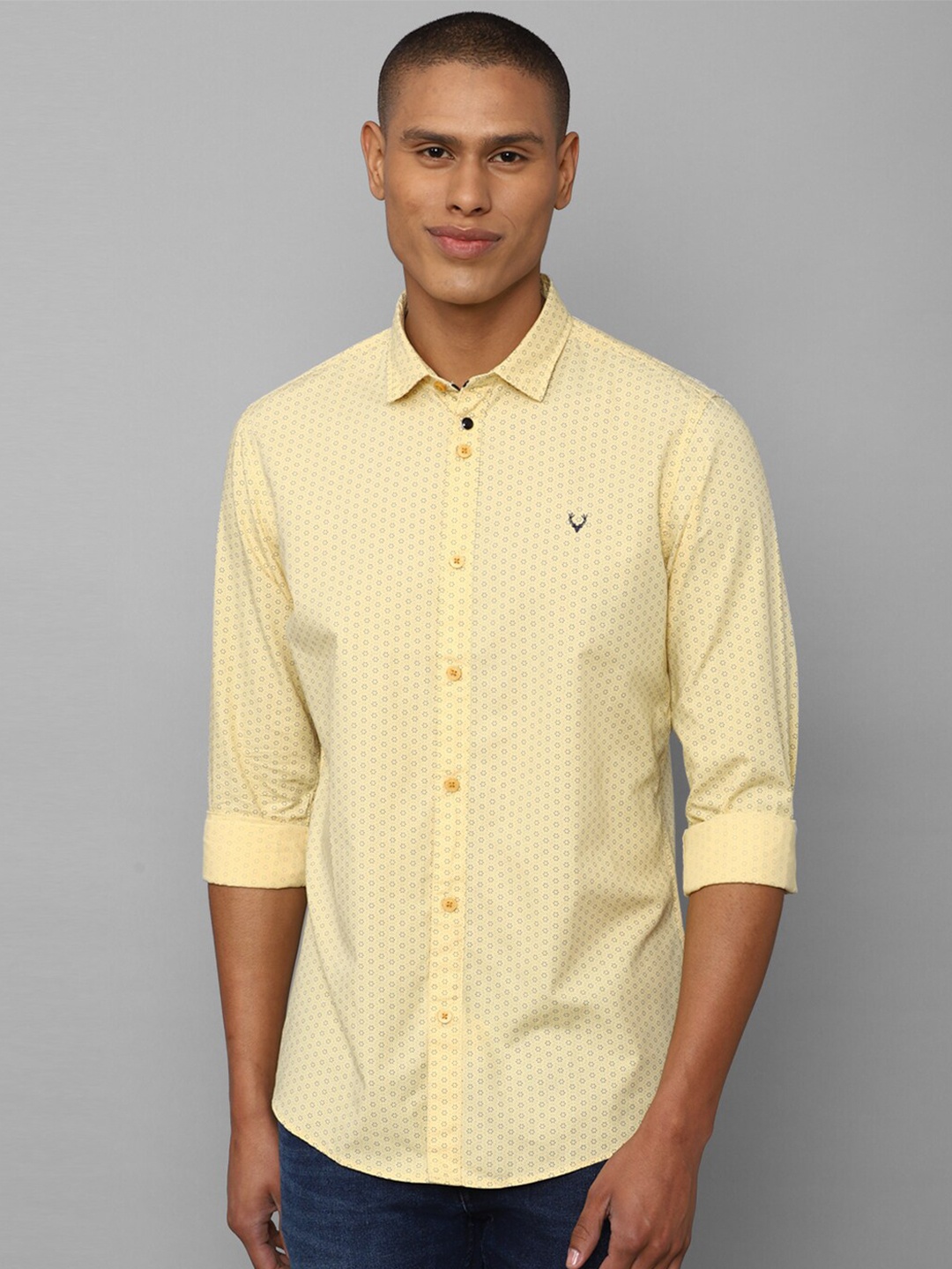 

Allen Solly Sport Men Printed Pure Cotton Casual Shirt, Yellow