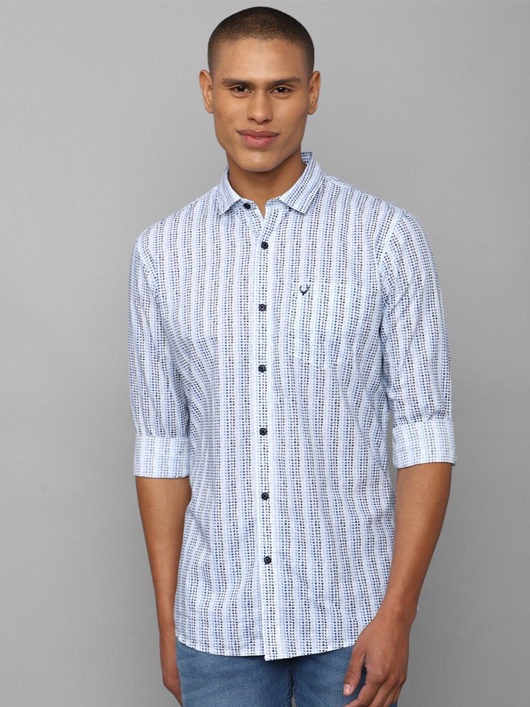 

Allen Solly Sport Men Multicoloured Printed Pure Cotton Casual Shirt, White