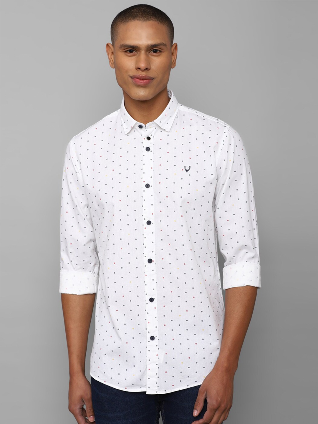 

Allen Solly Sport Men White Printed Pure Cotton Casual Shirt