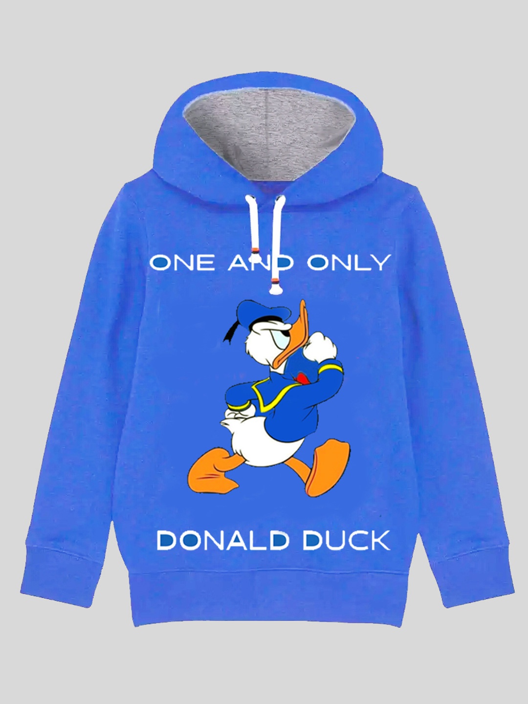 

KUCHIPOO Boys Blue Graphic Printed Hooded Sweatshirt