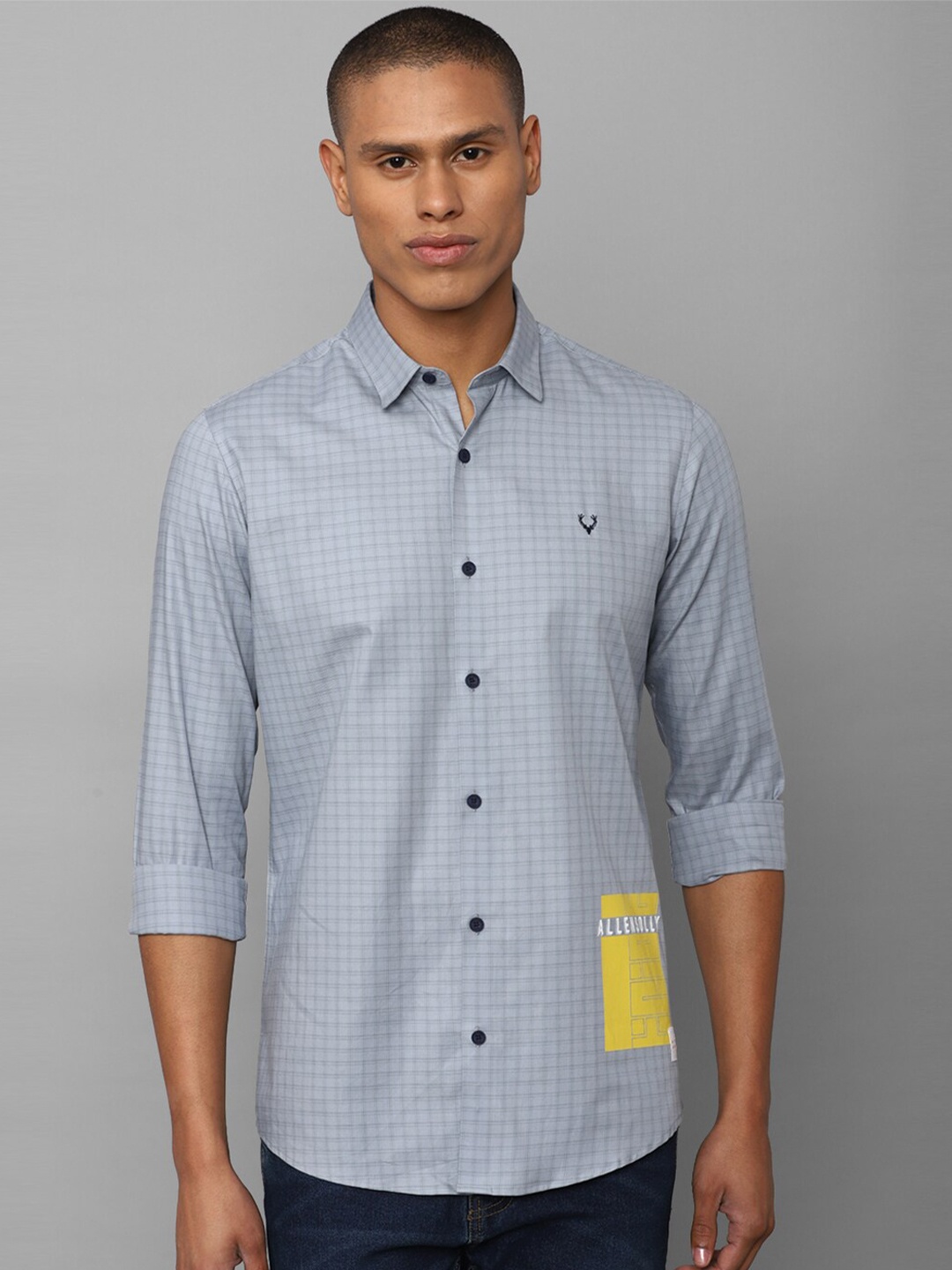 

Allen Solly Tribe Men Blue Grid Tattersall Checks Pure Cotton Casual Shirt